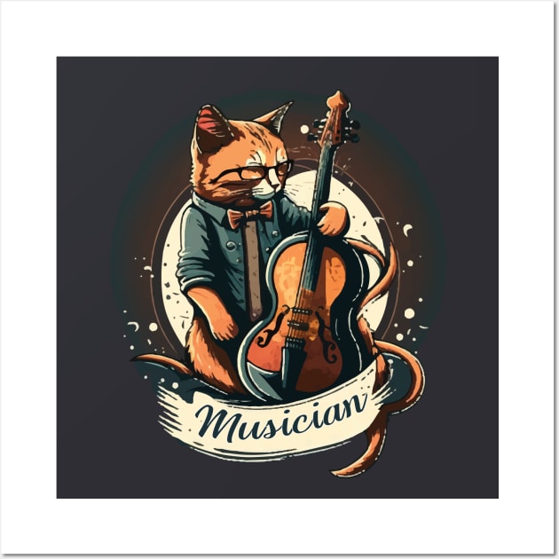 Musician Cat Wall Art by MusicianCatsClub